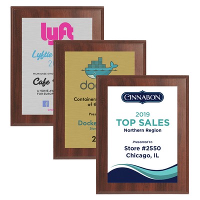 9" x 12" Cherry Finish Plaque w/ Full Color Sublimated Imprint