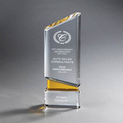 Clear Crystal Angular with Amber Center (3.25"x8.375")