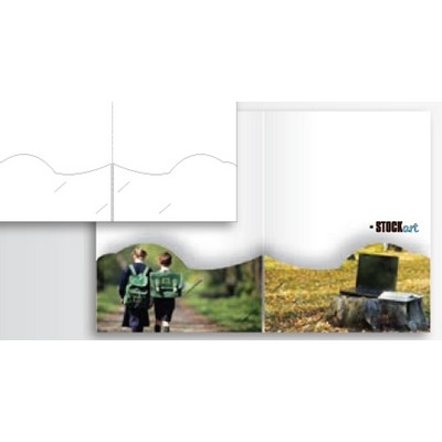 Sculptured Pockets® Folder w/Curved Edge Pockets & Business Card Slits