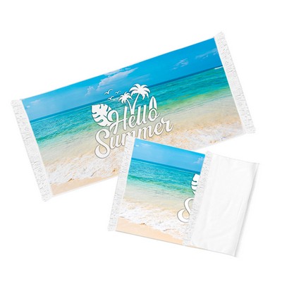 Free Shipping Full Color Microfiber Beach Towel w/ tassel - 55 x 28
