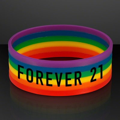 Rainbow Stretch Silicone Bracelets (NON-Light Up) - Domestic Print