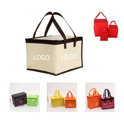 12 Inch Non Woven Insulated Cooler Outdoor Lunch Bag With Handle