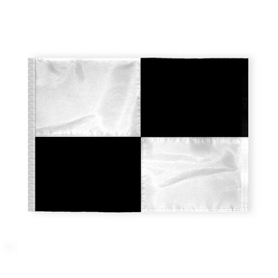 2.5'x3.3' 1ply Nylon Black and White Beach Safety Flag with Sleeve – Sewn
