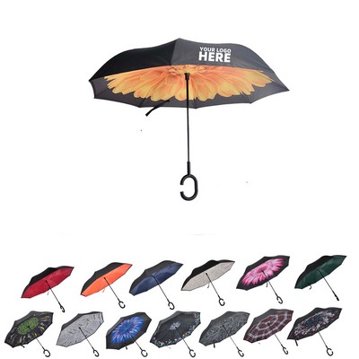 Upside Down Umbrella With C-Shaped Handle