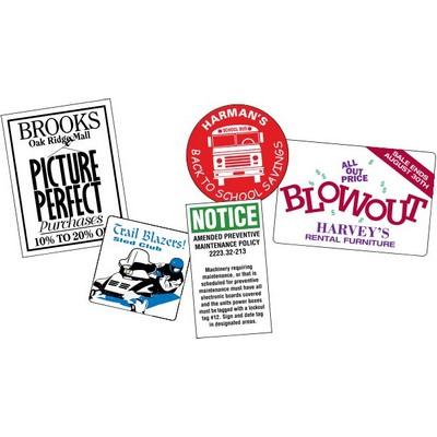Removable White Vinyl Decal (0 to 5 Square Inch)