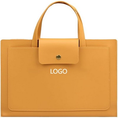 13/14 Inch Portable Leather Laptop Tote Bag