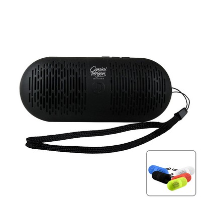 Pill Shape Wireless Speaker w/Strap