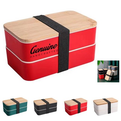 Lunch Box with Bamboo Lid & Utensils