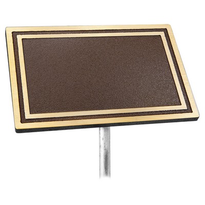 Bronze/Brown Rectangle Cast Aluminum Sign w/24" Rod