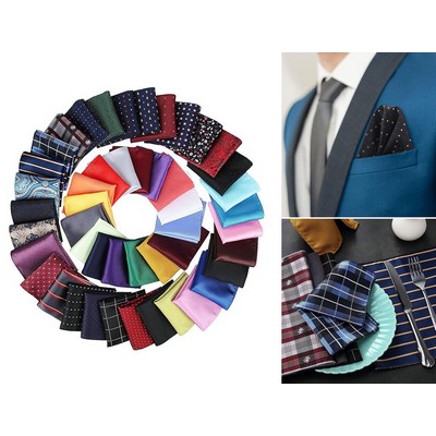 10x10 Inch Pocket Squares for Men Mens Handkerchiefs for Wedding Business Banquet Suit Accessories