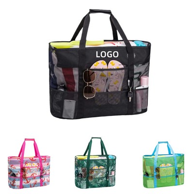 Nylon Mesh Beach Tote Bag