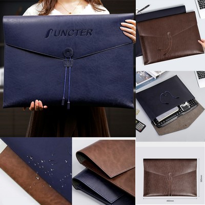 A3 Waterproof PU Leather Business Briefcase High-Capacity Storage Bag Handheld Bag