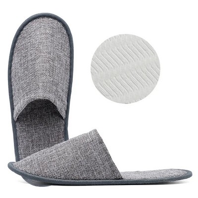 Cozy Linen Open-Toe Slippers