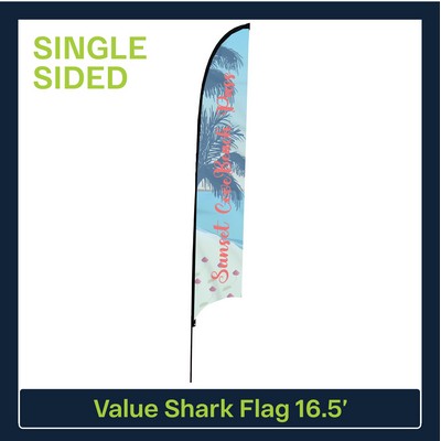 Value 16.5' Shark Flag - Single Sided Graphic Only