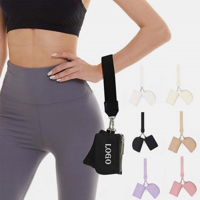 Mini Zip Around Wristlet Keychain Wallet