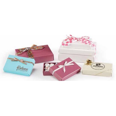White Gloss 2 Piece Folding 1/2 LB Candy Box (7 1/8"x 4 1/2"x 1 1/4")