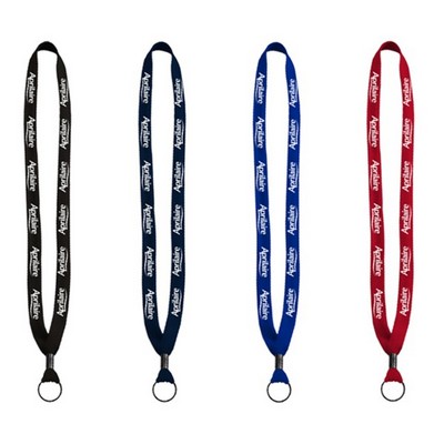 5/8" Polyester Shoelace Lanyard with Metal Crimp & Split-Ring