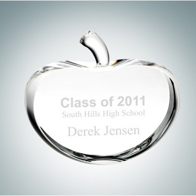 Teacher's Pet Apple Optical Crystal Award (Large)