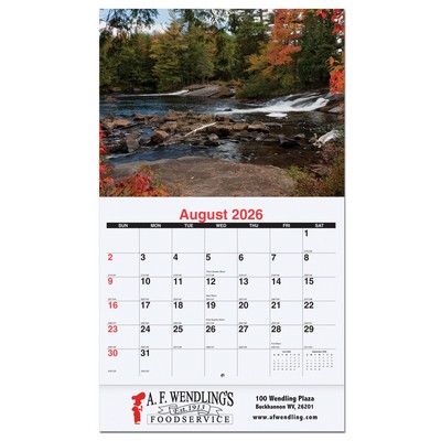 Majestic Outdoors Monthly Wall Calendar w/Stapled (10 5/8"x18¼")