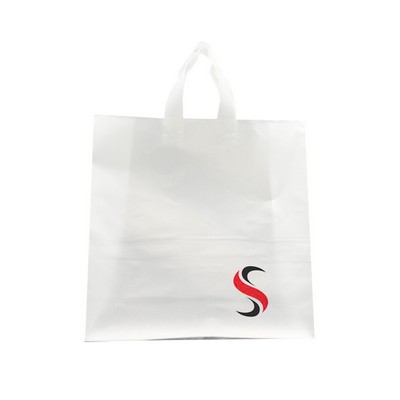 Frosted Clear Poly Flexi-Loop Bag/ 4 MIL (16"x6"x16")