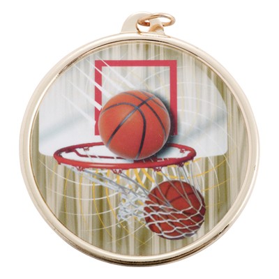 2 ¼" TM Series Sports Medal w/Basketball Mylar Insert