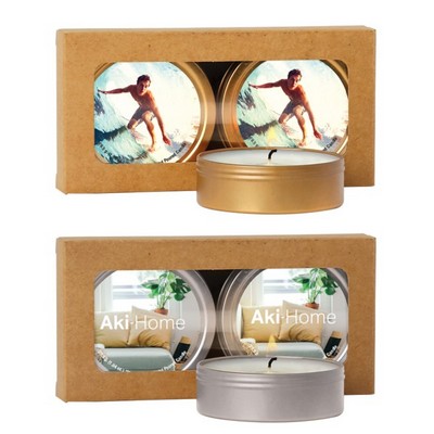 Scented Candle 2-Pack in Kraft Window Box
