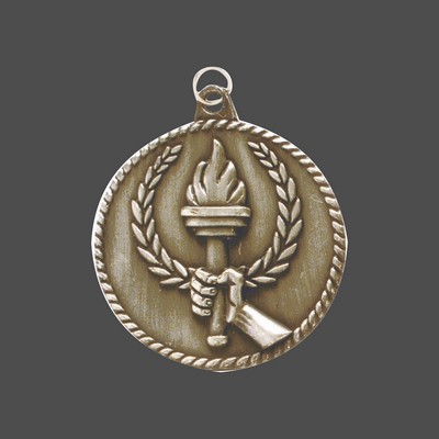 2" Bronze Torch High Relief Medal