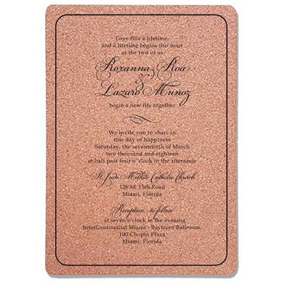 5" x 7" Cork Leatherette Cards or Invitations