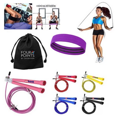 Promotek iBank® Booty Exercise Band + Jump Rope (Purple)