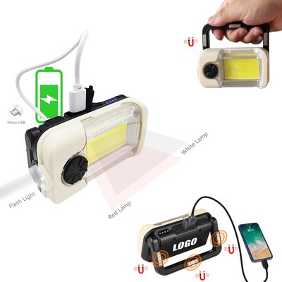 Multi-functional COB Flashlight w/Folded Handle