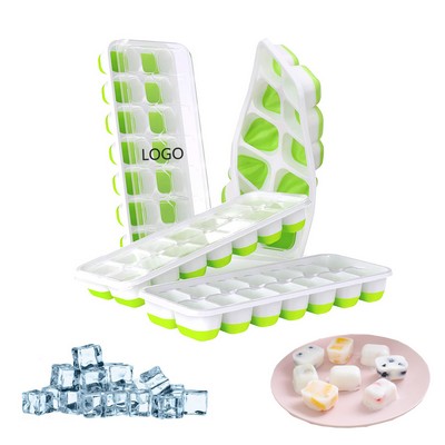 Ice Cube Trays with Spill-Resistant Removable Lid