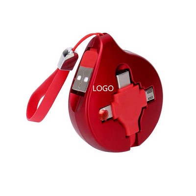 3-in-1 Telescopic Data Line Charging Cable with phone stand