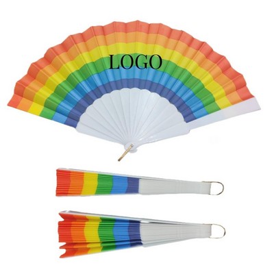 Custom 9" Rainbow Folding Fan-MOQ is 100