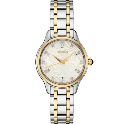 Seiko Diamonds Two Tone Quartz Silver Dial Watch