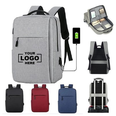 Multifunctional rucksack for travel, business, and college: Laptop backpack with USB charging port.