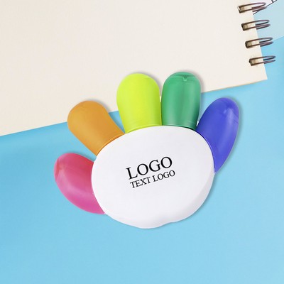 Hand Shaped Five Color Highlighter