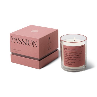 Mood 8 Oz Passion Boxed Clear Glass With Red Rim In Red Rigid Box - Saffron