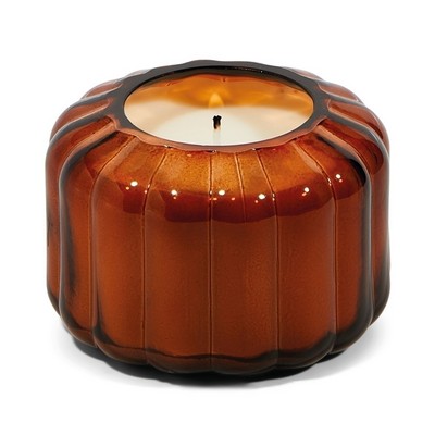 Ripple 4.5 Oz Transparent Amber Ribbed Glass - Tobacco Patchouli