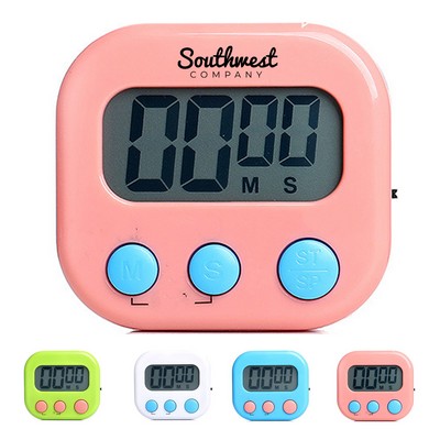 Magnetic Kitchen Timer with Large LCD Screen and Loud Alarm