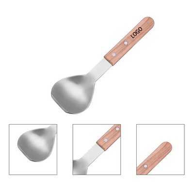 Stainless Steel Ice Cream Scoop with Wooden Handle