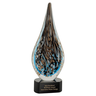 15.5" Multi-Color Hollow Raindrop Art Glass