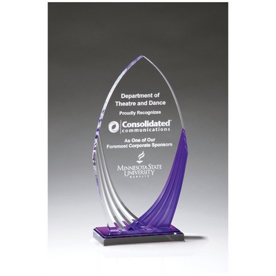 8.25" Acrylic w/Printed Violet Accent and Violet Mirror Base