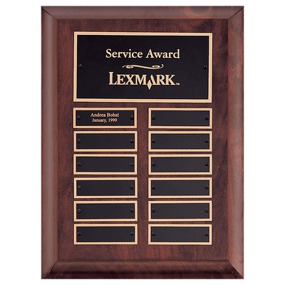 Cherry Finish Perpetual Plaque w/12 Black Perpetual Plates