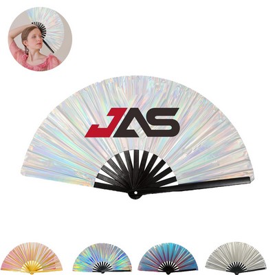 Iridescent Folding Hand Fan