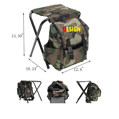Portable Mountaineering Backpack Chair Foldable Fishing Chair Cloth Stool Backpack For Camping