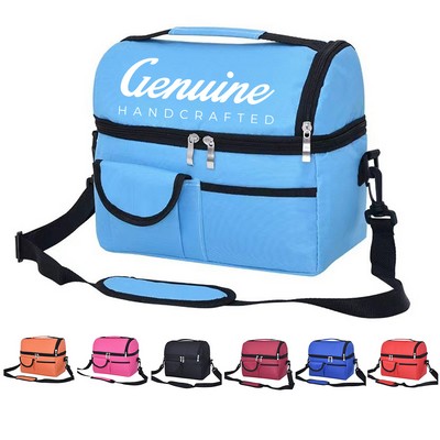 Reusable Double Deck Insulated Lunch Bag