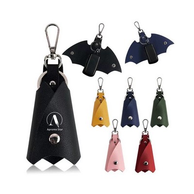 Bat Shaped Pu Leather Car Keychain