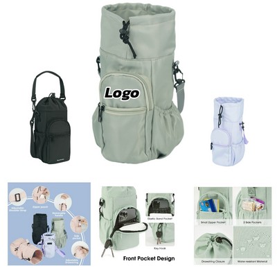Twill Water Bottle Shoulder Bag