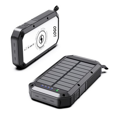 Solar Charging Power Bank Led Light with Wireless charger