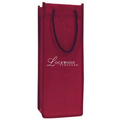 Wine Tote Bag w/ Rope Handles - 5"x13"x4"
